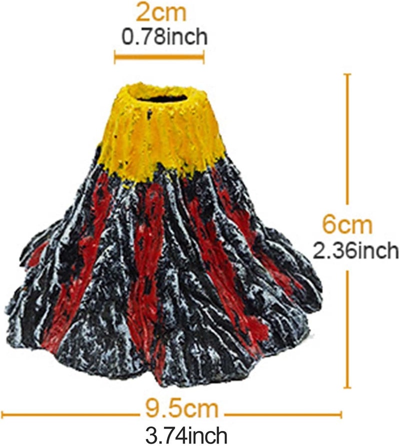 Moonorange Aquarium Air Bubbler Decoration, Realistic Volcano Ornament for Aquarium Fish Tank (Volcano-S) - Image 2